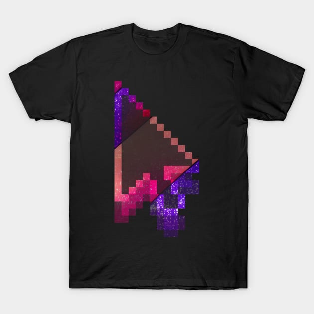 Computer Multicolor galaxy gradient Mouse Cursor Design T-Shirt by Artilize